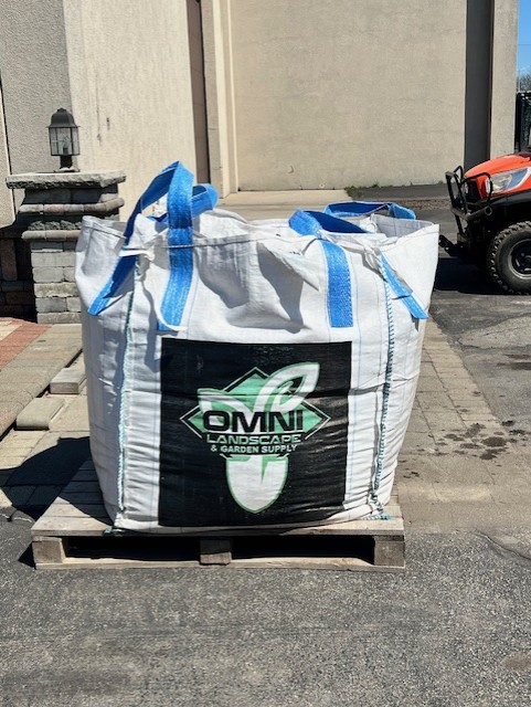 One cubic yard Omni bulk bag on a pallet ready for pickup
