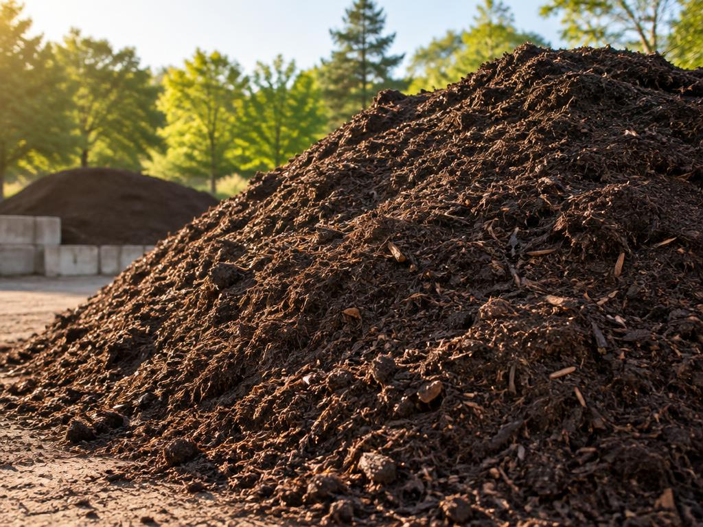 Compost — Mulch & Soil material at the Omni Landscape & Garden Supply yard on Long Island