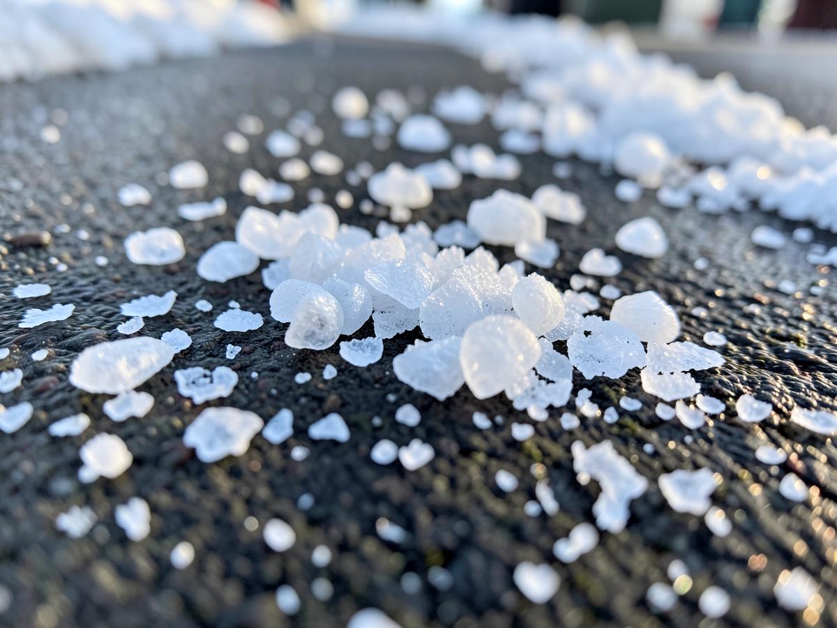 Magnesium Pellets — Winter & Ice Control material at the Omni Landscape & Garden Supply yard on Long Island