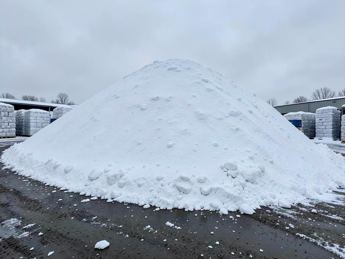 Road Salt — Winter & Ice Control material at the Omni Landscape & Garden Supply yard on Long Island