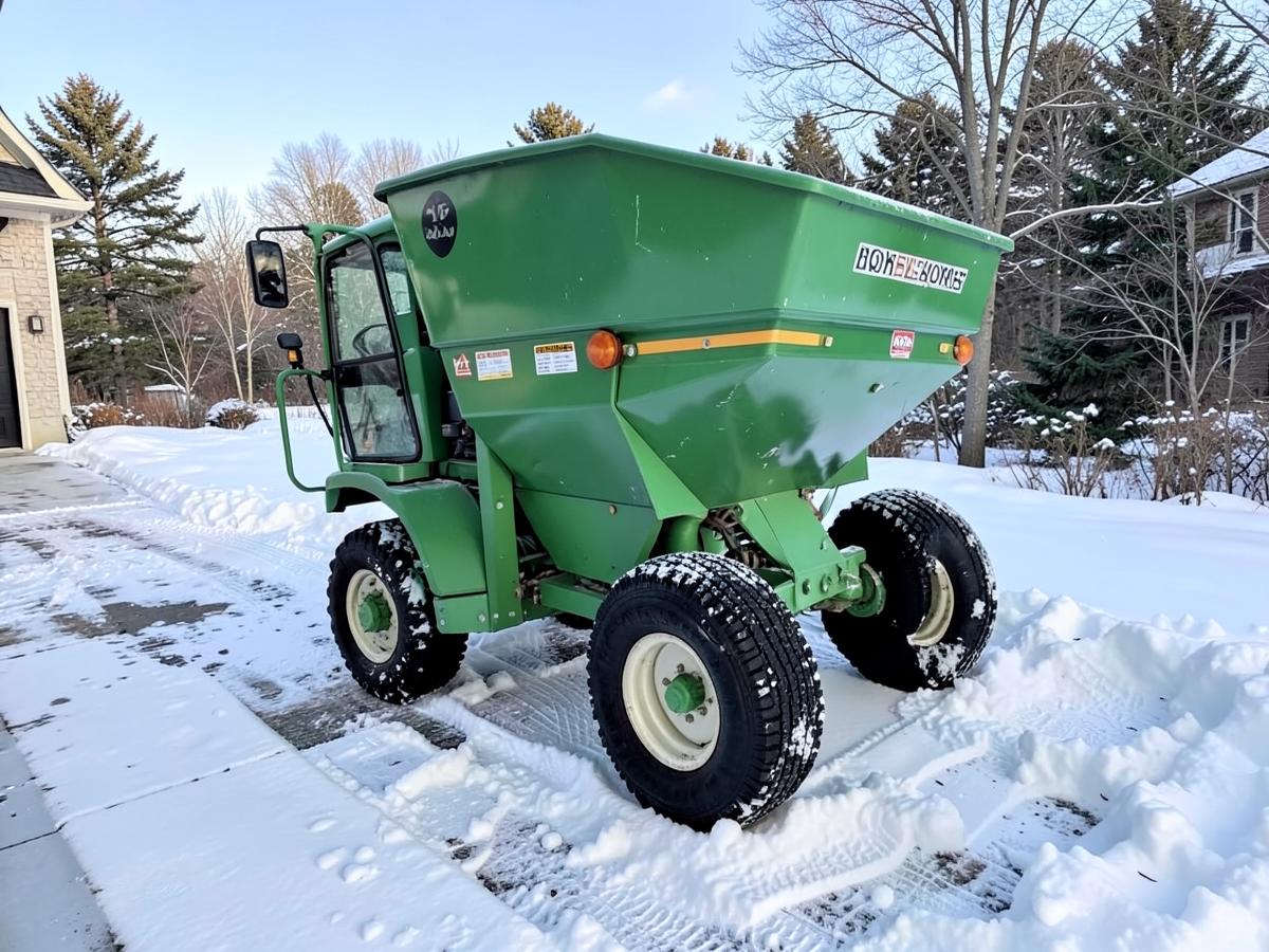 Salt Spreaders — Winter & Ice Control material at the Omni Landscape & Garden Supply yard on Long Island